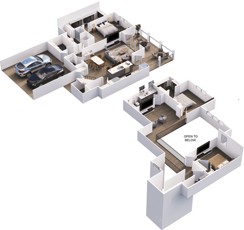 Floor plan for 3 beds, 2.5 baths, 2218 sqft